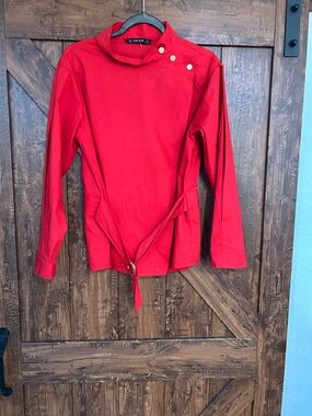Zara Red Belted Utility Jacket